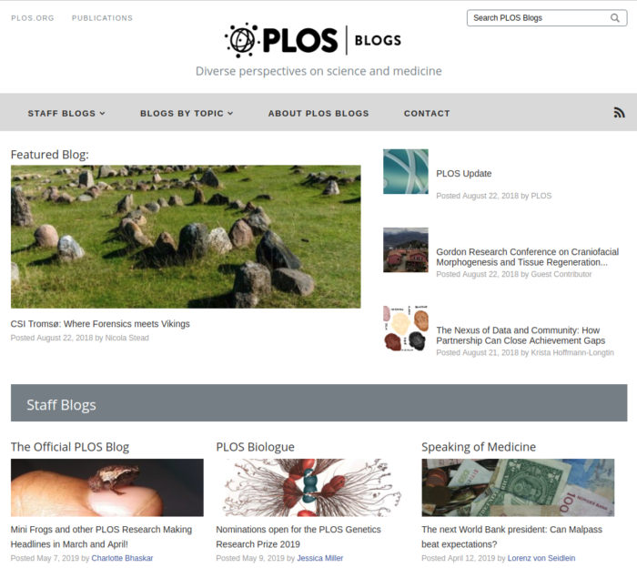 PLOS Blogs re-design